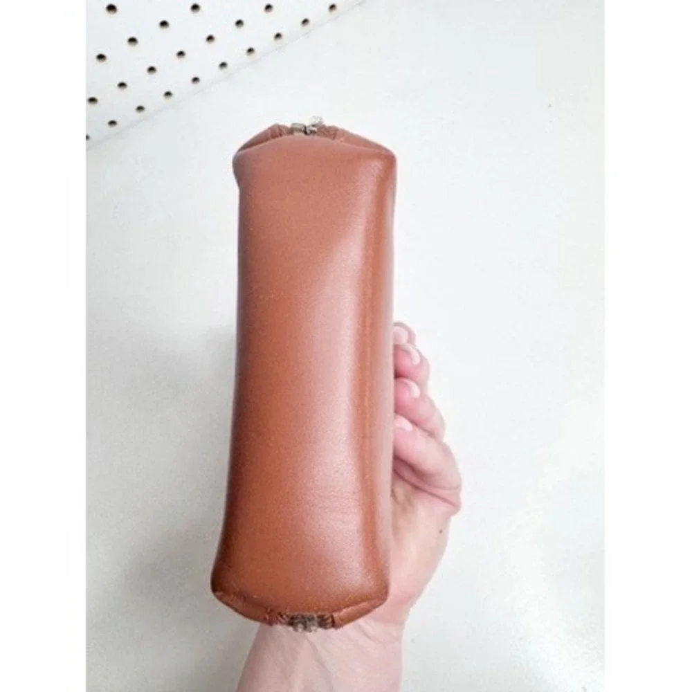 Spanish Leather Wristlet Clutch - BLAME LILAC-  Congac